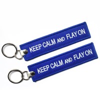Embroidery Keychain - KEEP CALM and FLAYON